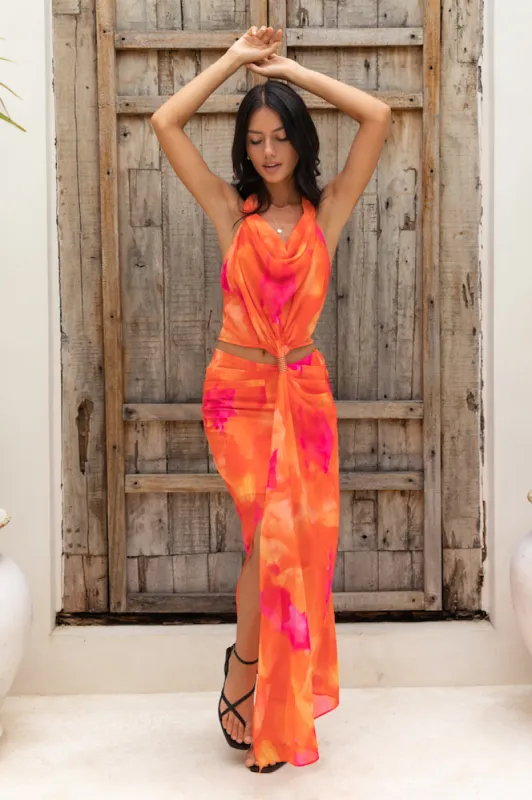 Dreamy Roads Maxi Dress Orange sold by Fortunate One