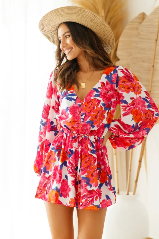 Jasmine Roses Playsuit Pink sold by Fortunate One