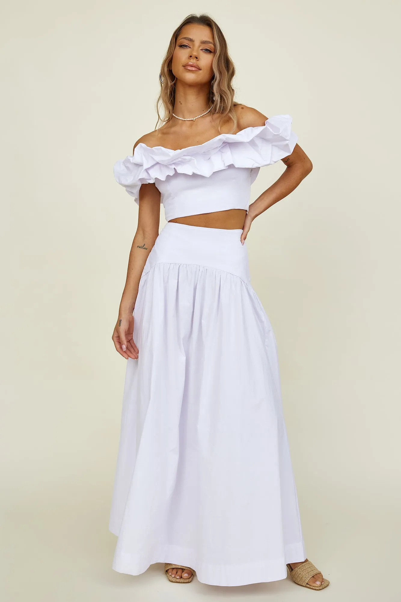SEVEN WONDERS Savannah Maxi Skirt White sold by Fortunate One product image thumbnail 2
