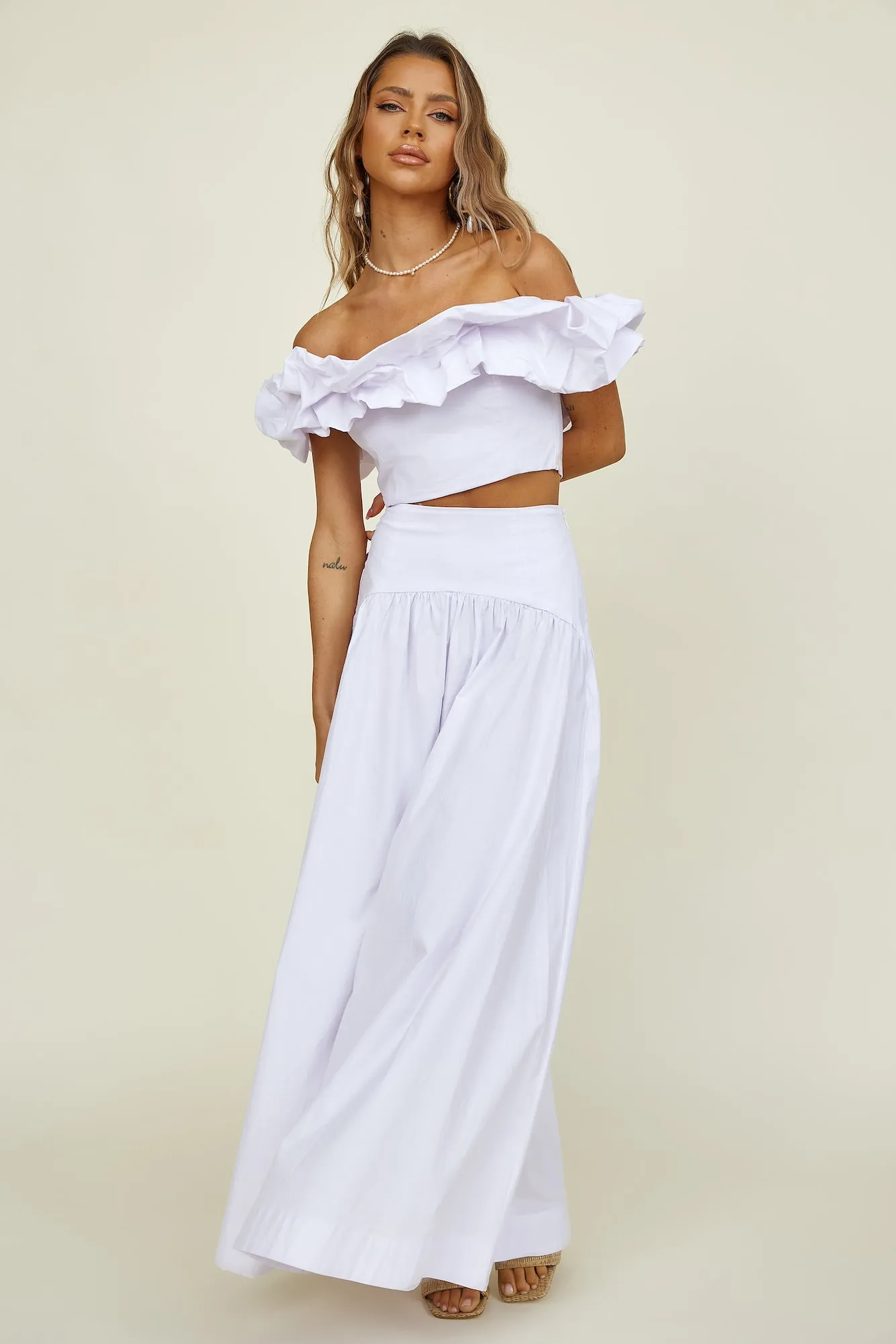 SEVEN WONDERS Savannah Maxi Skirt White sold by Fortunate One product image thumbnail 3