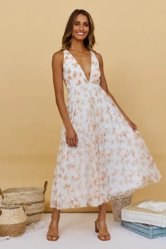 Mayflower Maxi Dress Orange sold by Fortunate One