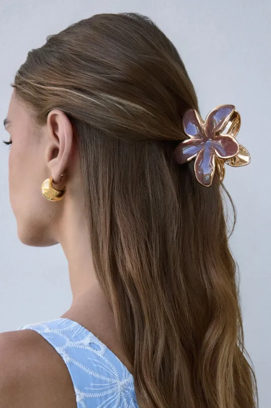 Frangipani Fragrance Hair Claw Brown made by Hello Molly