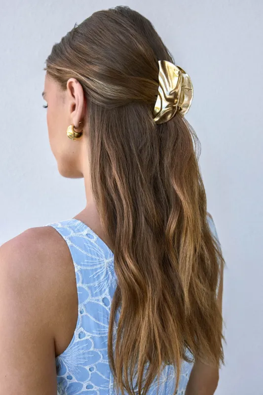 Mirrored Waves Hair Claw Gold made by Hello Molly