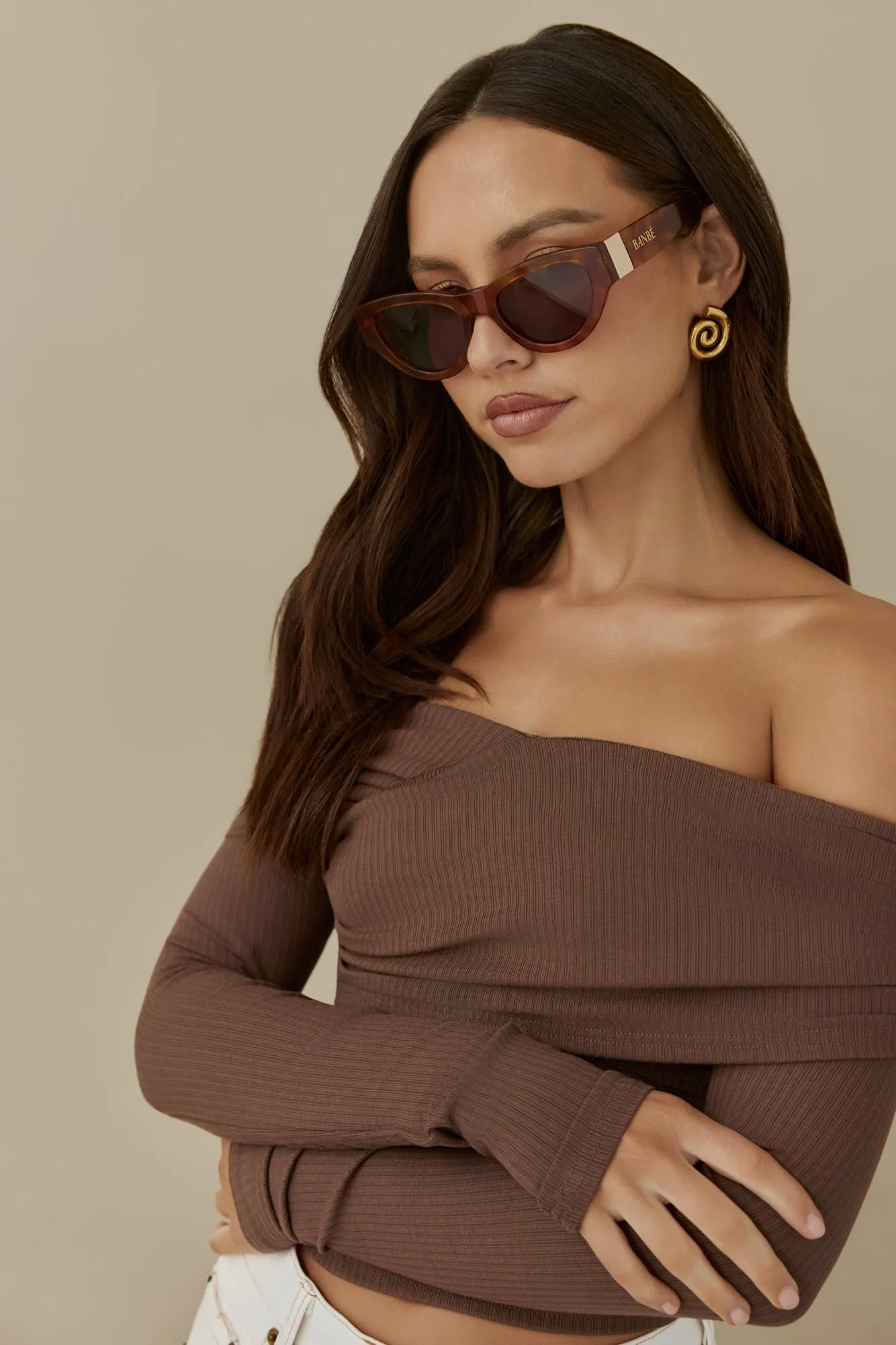 BANBÉ The Carla Sunglasses Honey Tort Auburn sold by Fortunate One