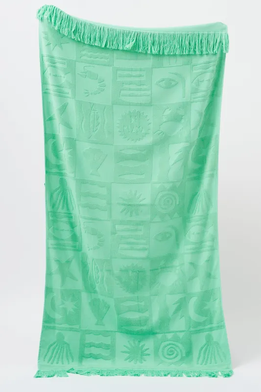 SUNNYLIFE X DAIMON DOWNEY Luxe Towel Esmeralda made by Sunnylife