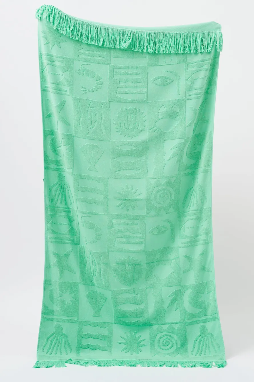 SUNNYLIFE X DAIMON DOWNEY Luxe Towel Esmeralda sold by Fortunate One