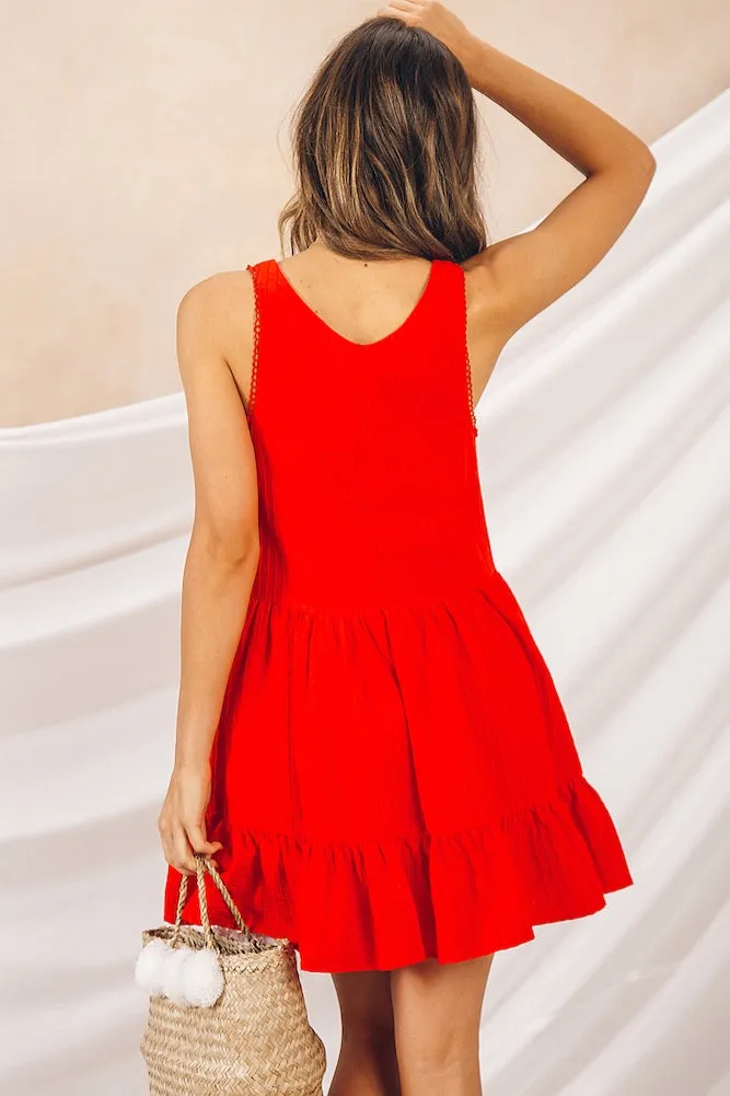 Mika Dress Red sold by Fortunate One product image thumbnail 5