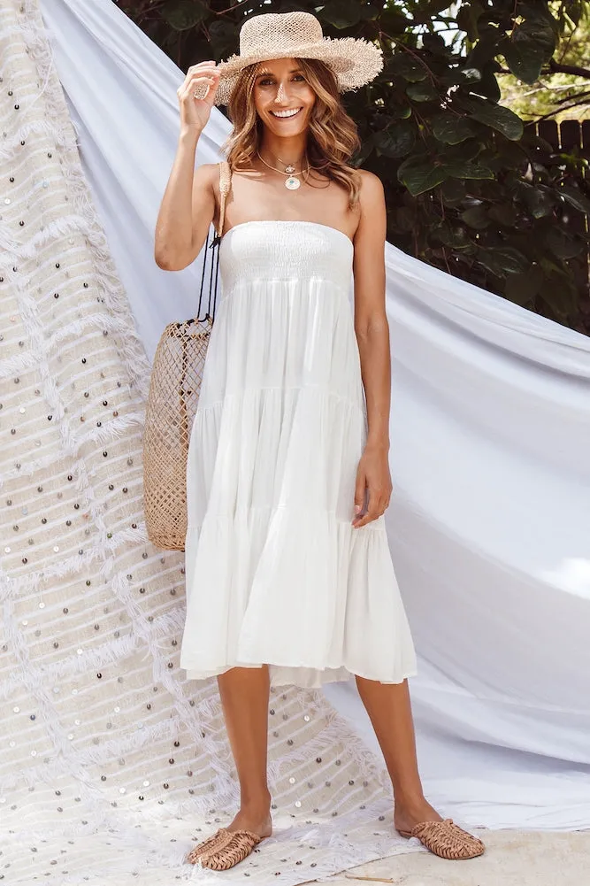 Trail Point Midi Dress White sold by Fortunate One product image thumbnail 3