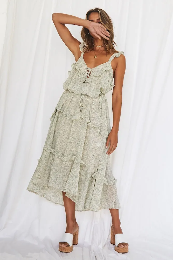 Beatrice Maxi Dress Olive sold by Fortunate One