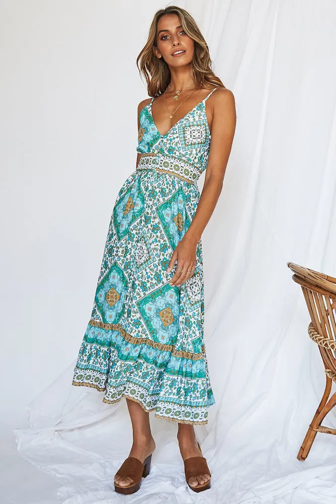 Adella Midi Dress Aqua sold by Fortunate One product image thumbnail 4