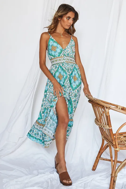 Adella Midi Dress Aqua made by Hello Molly
