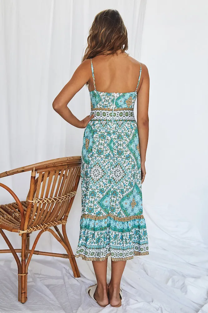 Adella Midi Dress Aqua sold by Fortunate One product image thumbnail 5