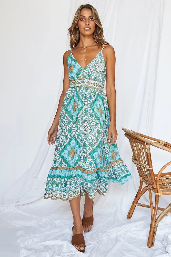 Adella Midi Dress Aqua sold by Fortunate One product image thumbnail 2