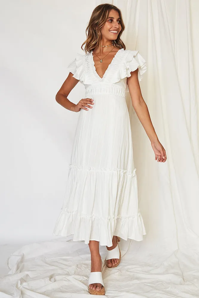 Aphrodite Midi Dress White sold by Fortunate One