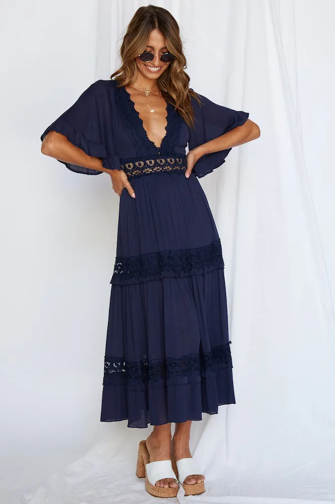 Cowboy Midi Dress Navy sold by Fortunate One product image thumbnail 3