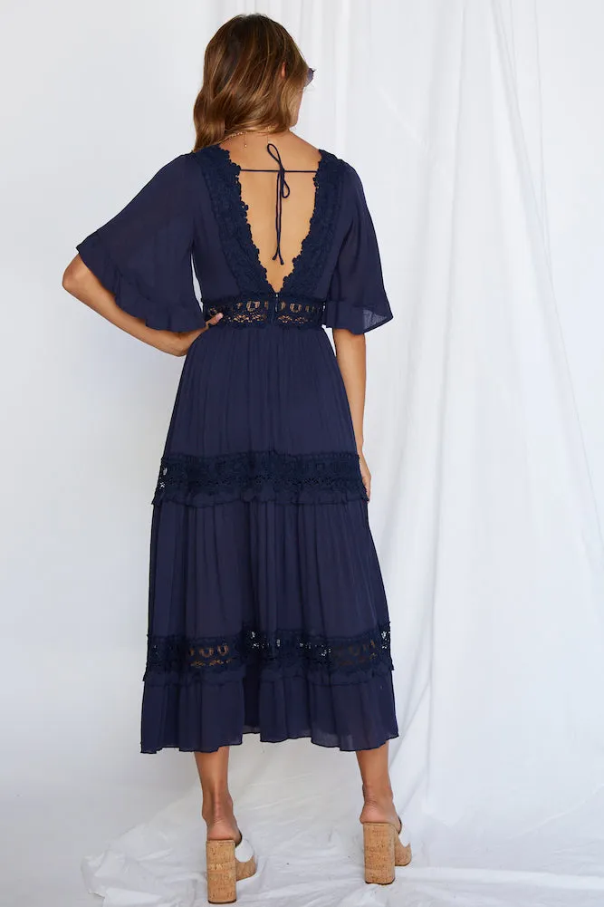 Cowboy Midi Dress Navy sold by Fortunate One product image thumbnail 4