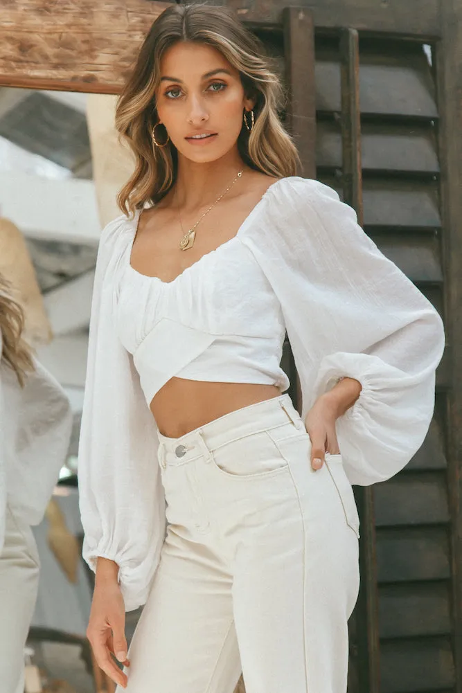 Bora Bora Beach Hut Crop Top White sold by Fortunate One product image thumbnail 2