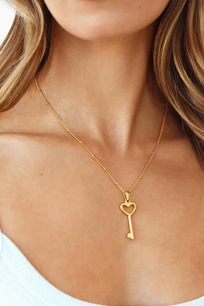 Key To My Heart Necklace Gold sold by Fortunate One product image thumbnail 2