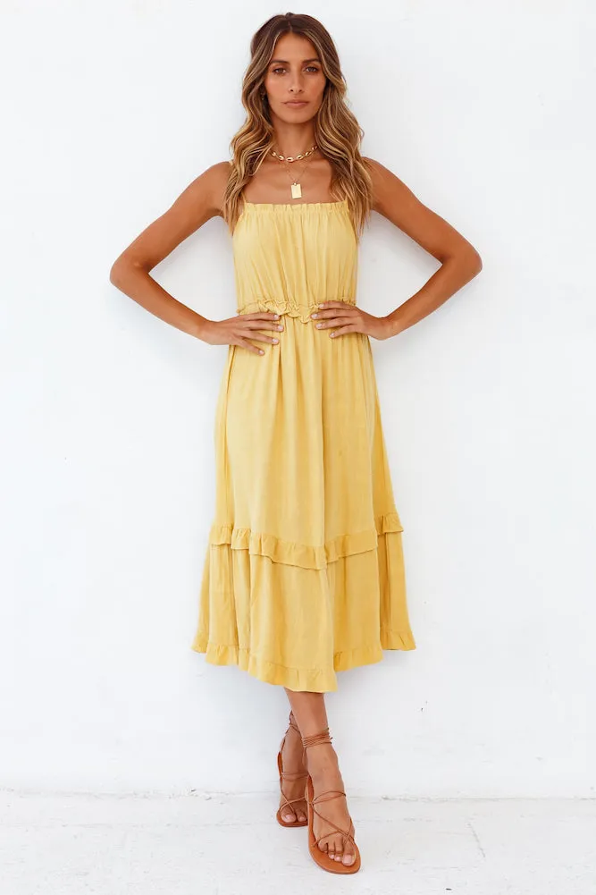 Honeycomb Midi Dress Yellow sold by Fortunate One product image thumbnail 3