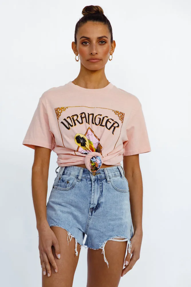 WRANGLER In The Rough OS Tee Peach sold by Fortunate One product image thumbnail 4