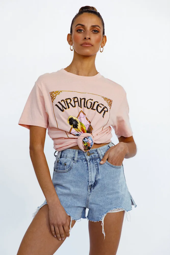 WRANGLER In The Rough OS Tee Peach sold by Fortunate One
