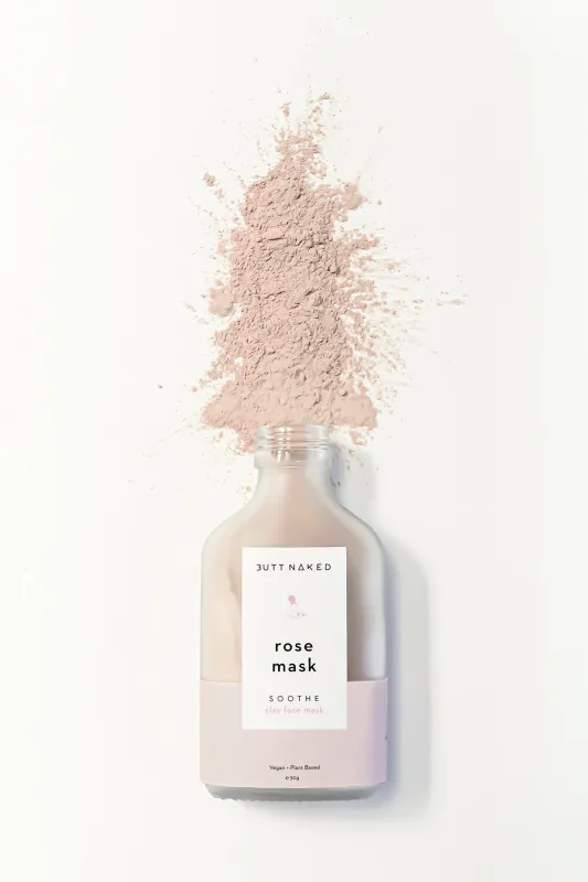 BUTT NAKED Rose Pink Clay Face Mask 50g sold by Fortunate One