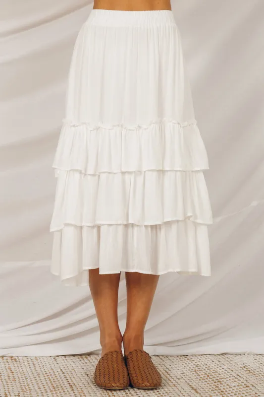 Rosarito Maxi Skirt White made by Hello Molly
