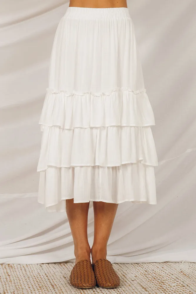 Rosarito Maxi Skirt White sold by Fortunate One