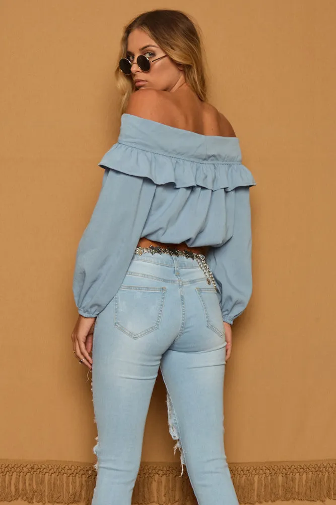 Arabella Top Blue sold by Fortunate One product image thumbnail 5