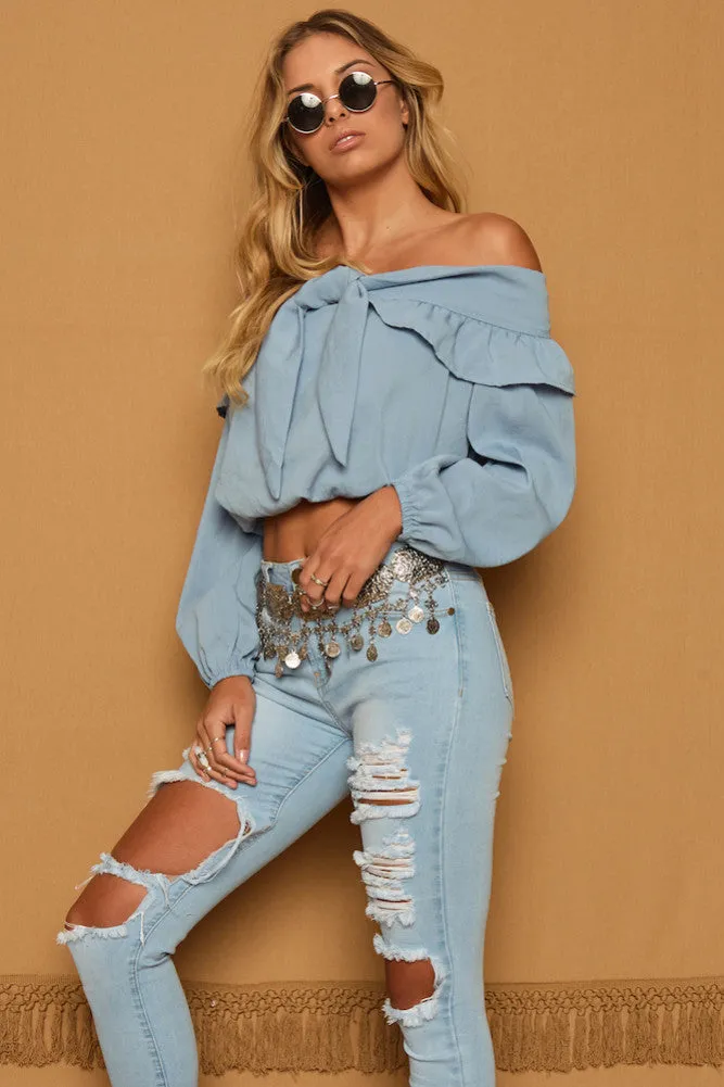 Arabella Top Blue sold by Fortunate One