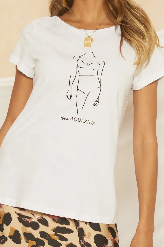She Is Aquarius Tee sold by Fortunate One product image thumbnail 3