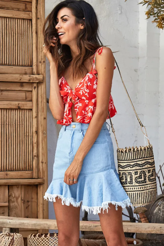 Bodega Crop Top Red sold by Fortunate One product image thumbnail 3