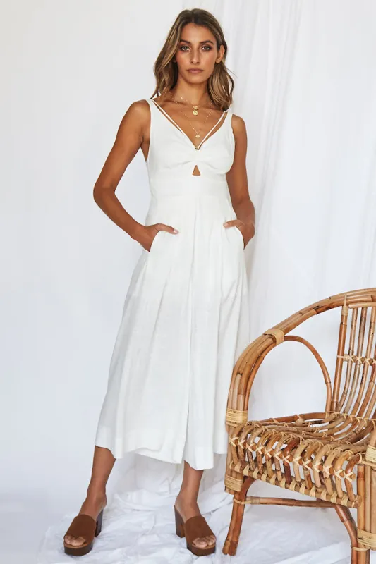 Luxe Getaway Jumpsuit White made by Hello Molly