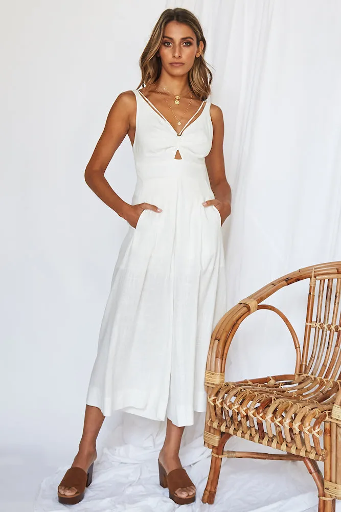 Luxe Getaway Jumpsuit White sold by Fortunate One