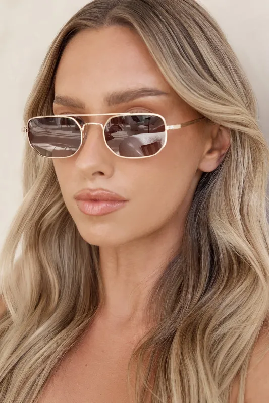 The Cameron Sunglasses Gold Chocolate Fade made by Billini