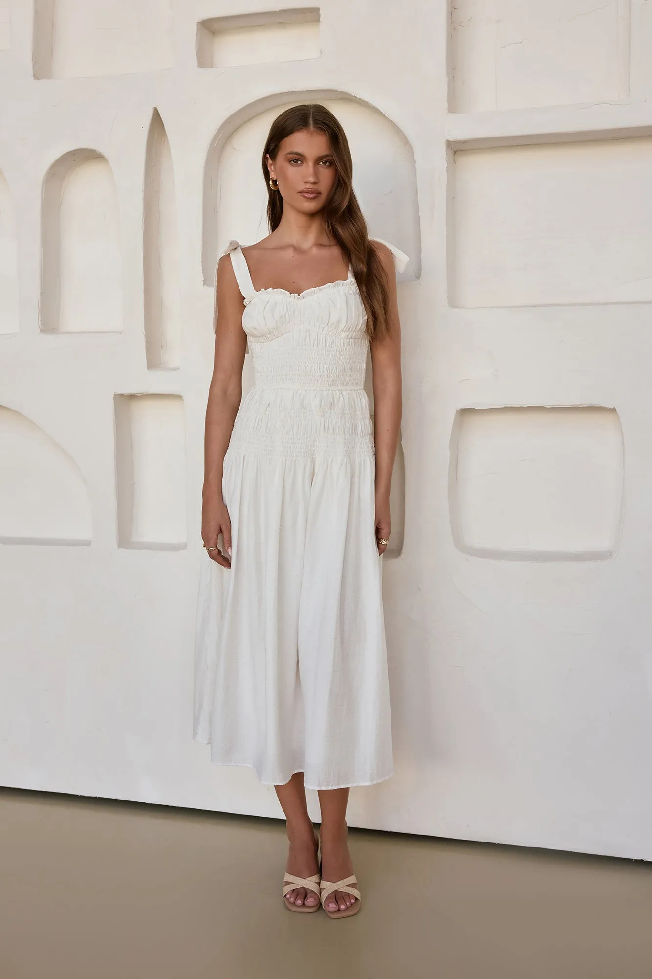 Spring Breeze Midi Dress White sold by Fortunate One product image thumbnail 5