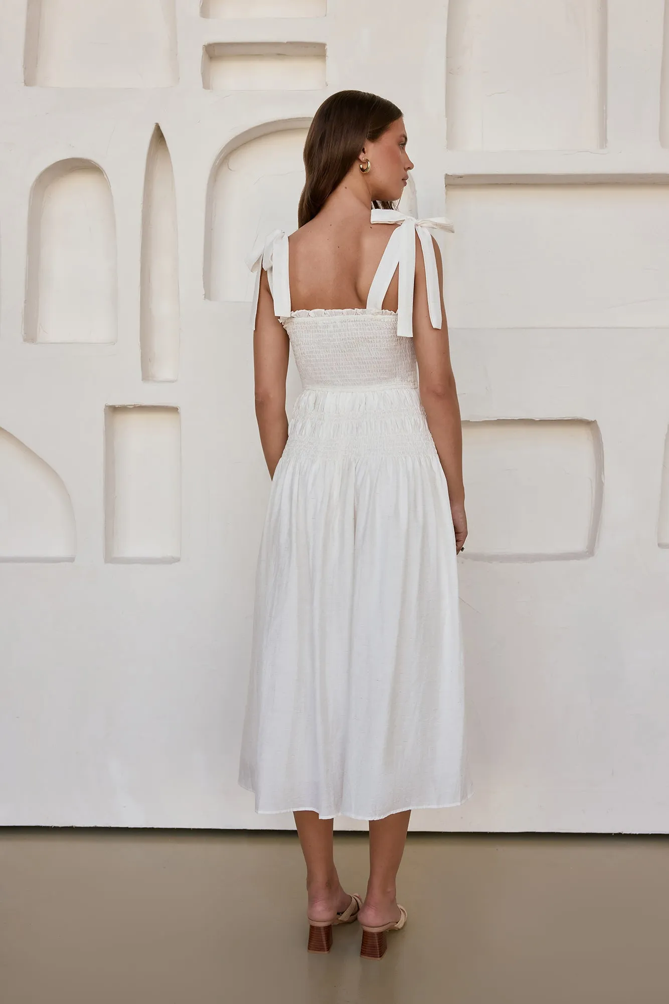 Spring Breeze Midi Dress White sold by Fortunate One product image thumbnail 2