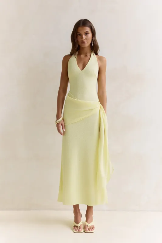 Sun Chasers Halter Maxi Dress Yellow made by Hello Molly