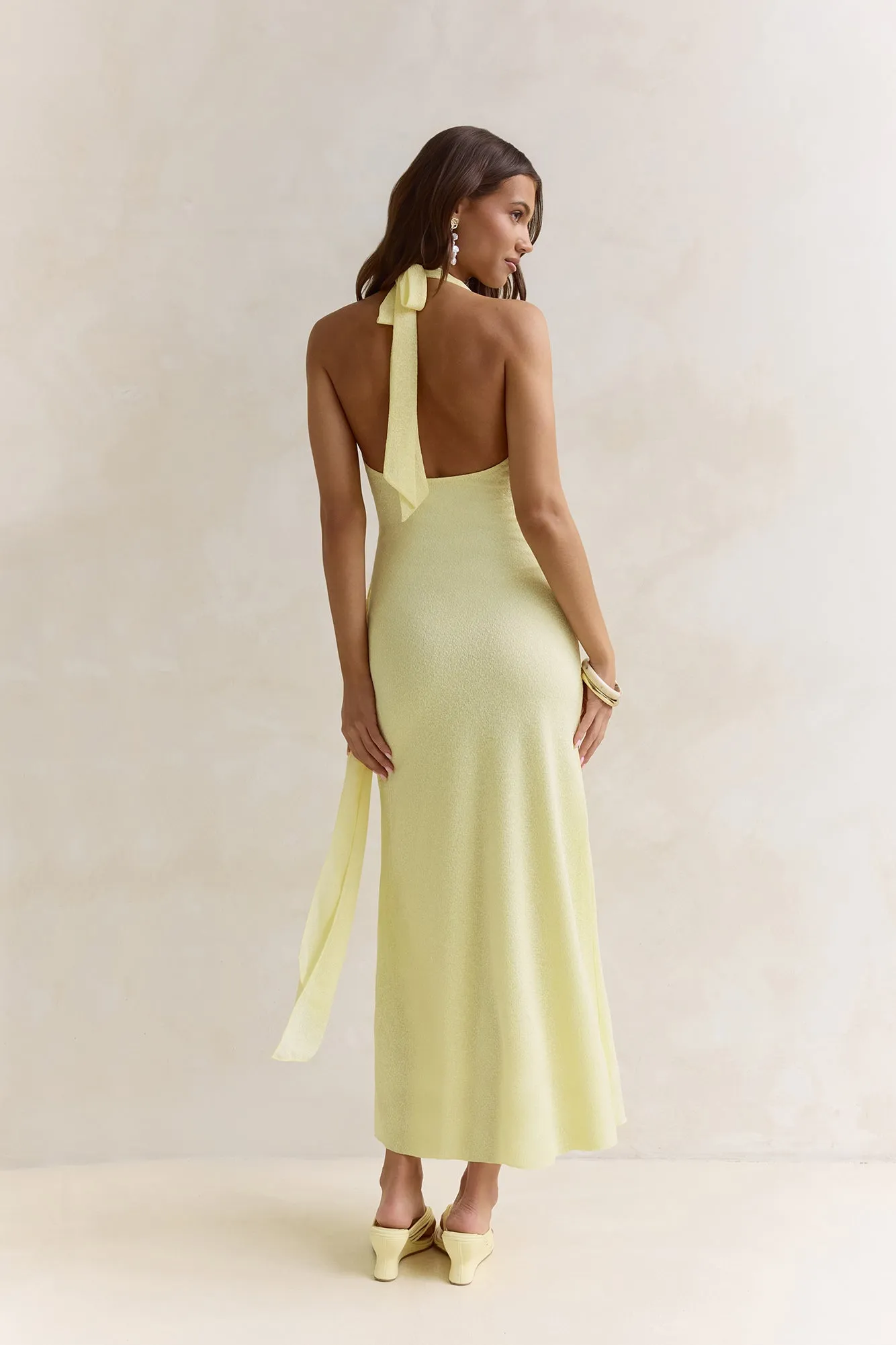 Sun Chasers Halter Maxi Dress Yellow sold by Fortunate One product image thumbnail 2