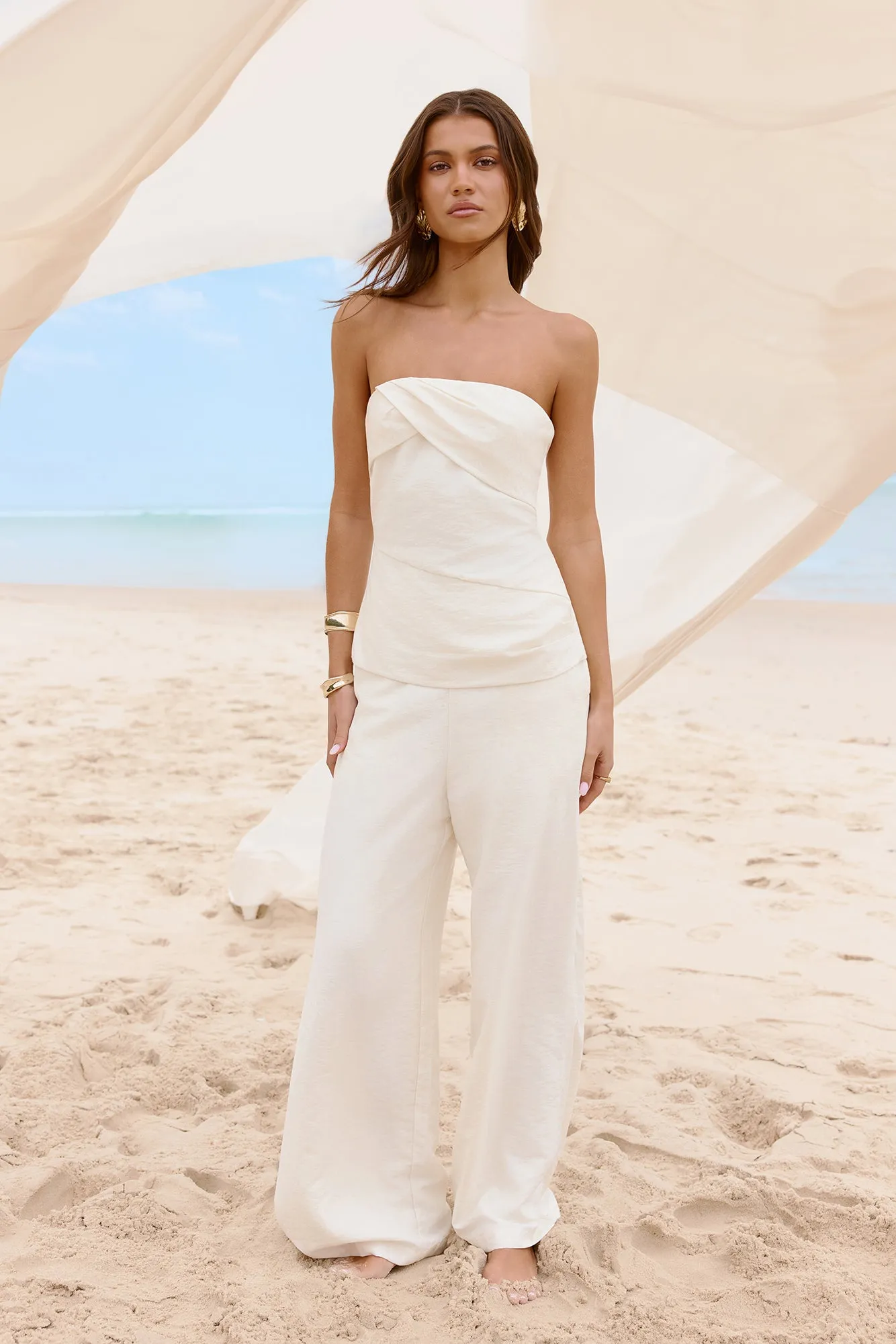 Laidback Lover Strapless Set Cream sold by Fortunate One product image thumbnail 4