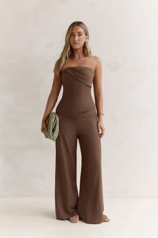 Laidback Lover Strapless Set Brown made by Hello Molly