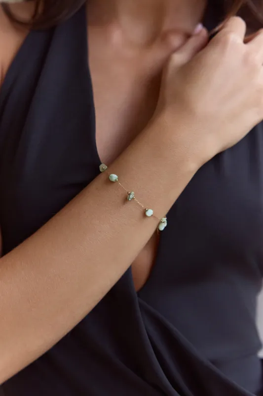 Island Girl Bracelet Gold Green made by Hello Molly