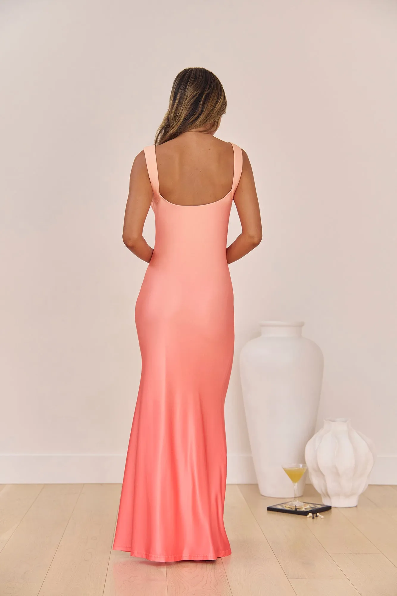 Spring In The Clouds Maxi Dress Peach Ombre sold by Fortunate One product image thumbnail 4