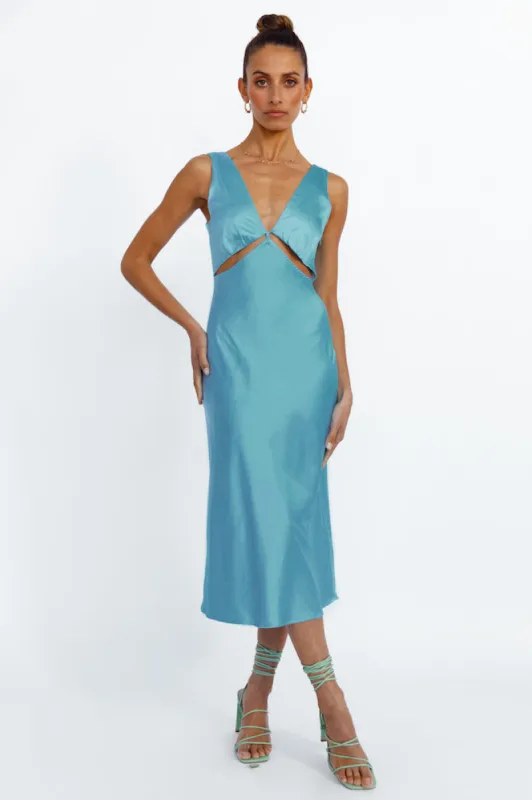 By My Side Midi Dress Blue sold by Fortunate One