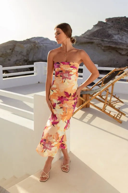 Florio Maxi Dress Orange sold by Fortunate One