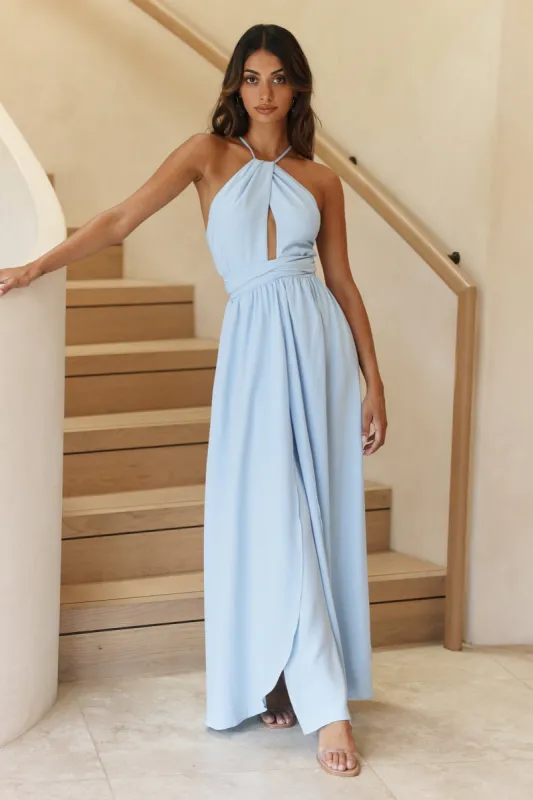 Avenda Maxi Dress Steel Blue sold by Fortunate One