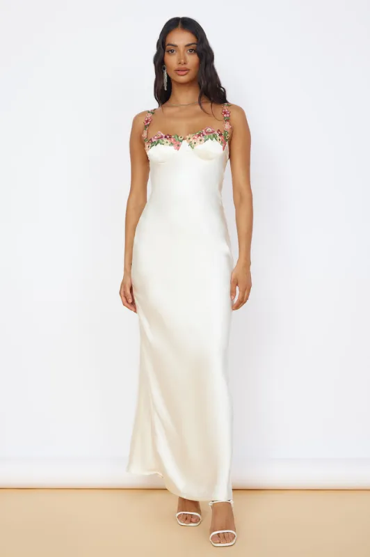 Magnetic Forces Maxi Dress White sold by Fortunate One