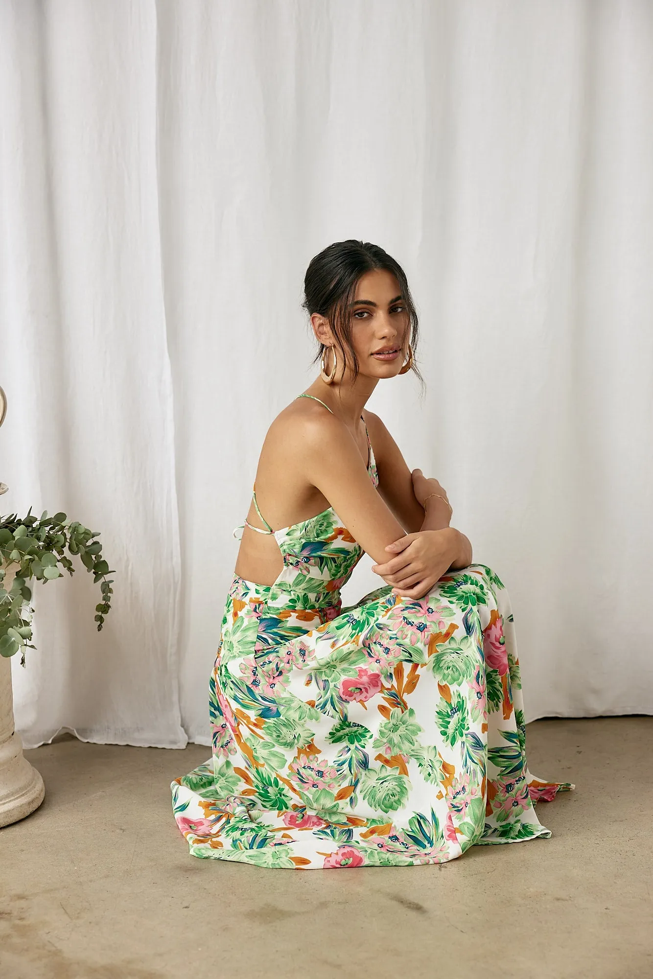 Forever Blooming Maxi Dress Green sold by Fortunate One product image thumbnail 3