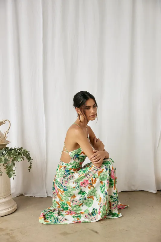 Forever Blooming Maxi Dress Green sold by Fortunate One
