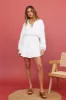 Peach Sunsets Dress White sold by Fortunate One